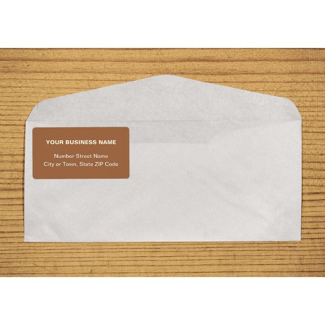 Center Aligned Schlicht Text Business Brown Shippi (Center aligned plain text business brown shipping label on envelope)