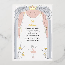Center Bühne Ballet Kindergeburtstag Party Gold Folieneinladung