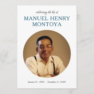 center circle photo memorial invitation programm