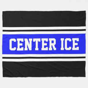 CENTER ICE Königlich Blau Schwarz Weiße Rennstreif Fleecedecke