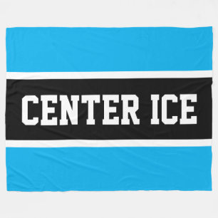 CENTER ICE Sporty Azure Blau Weiß Schwarz Streifen Fleecedecke