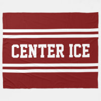 CENTER ICE Vintage Rot Weiße Text Rennstreifen