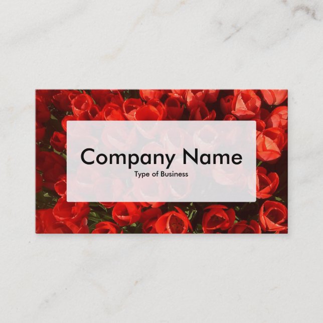 Center Label v3 - Red Tulips Visitenkarte (Vorderseite)