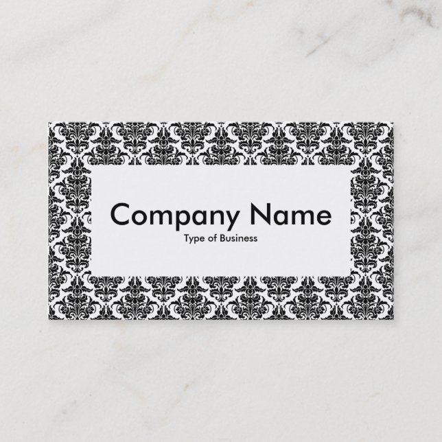 Center Label v4 - Damask Muster Visitenkarte (Vorderseite)