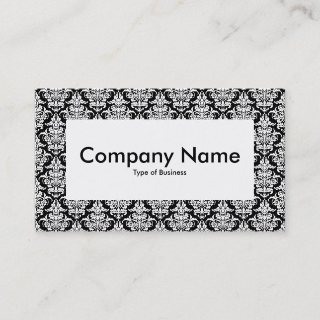 Center Label v4 - Damask Muster Visitenkarte (Vorderseite)