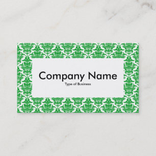Center Label v4 - Grass Green Damask Visitenkarte