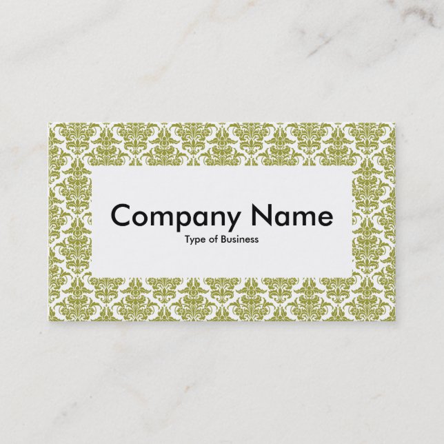 Center Label v4 - Olive Damask Visitenkarte (Vorderseite)