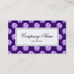 Center Label v5 - Chrysanthemum Muster Dp Lila Visitenkarte