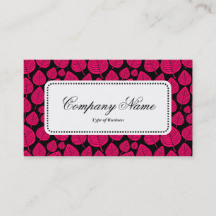 Center Label v5 - Leaf Muster 02 - Neon Red Visitenkarte