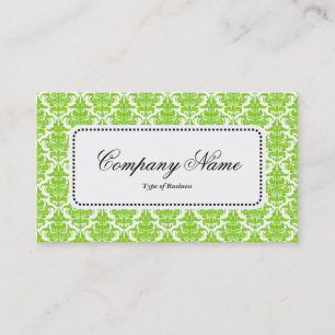 Center Label v5 - Martian Green Damask Visitenkarte