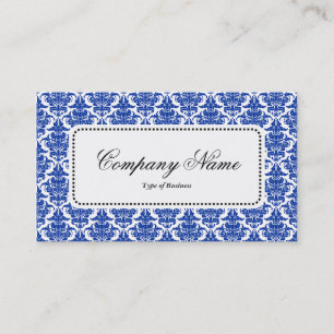 Center Label v5 - Navy Damask Visitenkarte