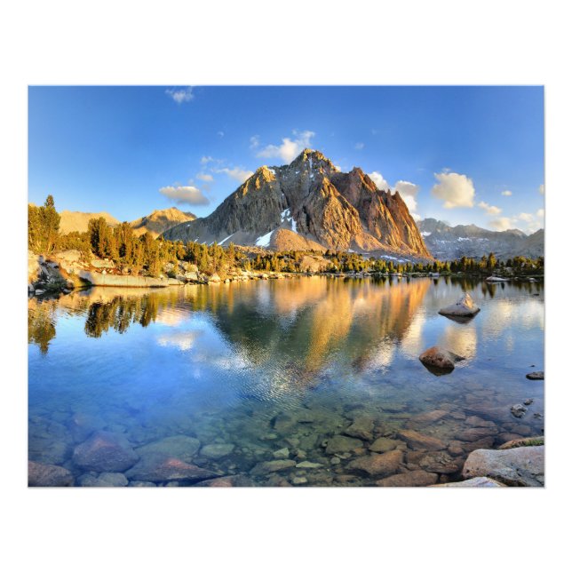 Center Peak over Lower Golden Beer Lake - Sierra Fotodruck (Vorne)