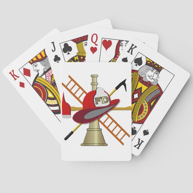 Center Scramble Fire Department Design Spielkarten (Rückseite)
