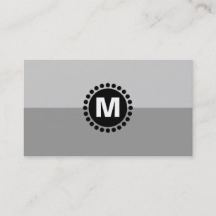 Center Spot Monogram v2 - 2 Tone Gray Shades Visitenkarte