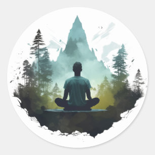 Center Within Waldmeditation Runder Aufkleber