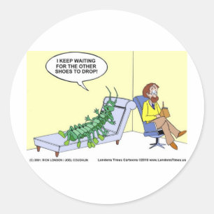 Centipede Psychiatrie Funny Cards Tasse und Gesche Runder Aufkleber