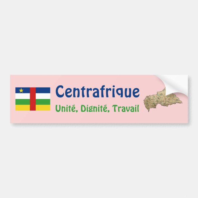 Centrafrique Flagge + Karten-Autoaufkleber Autoaufkleber (Vorne)