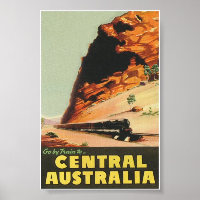 Central Australia Vintage Travel Poster (Vorne)