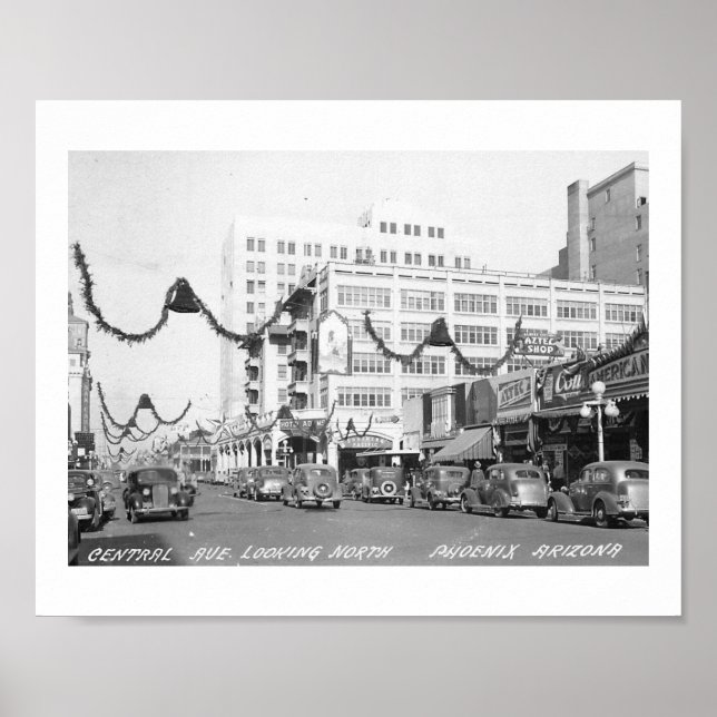 Central Ave, Phoenix, Arizona Vintag Poster (Vorne)