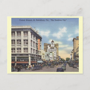 Central Ave., St. Petersburg, Florida Vintag Postkarte