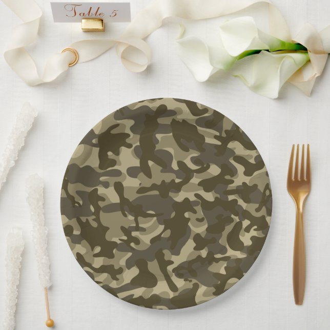 Central Camouflage Pappteller (Hochzeit)
