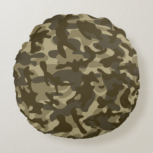 Central Camouflage Rundes Kissen (Vorderseite)