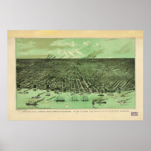 Central Detroit, Michigan (1910) Poster