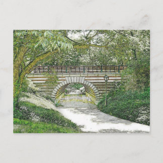 Central Park Bridge and Path Postkarte