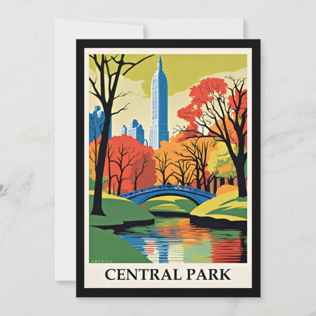 Central Park farbige Abbildung Mitteilungskarte (Vorderseite)