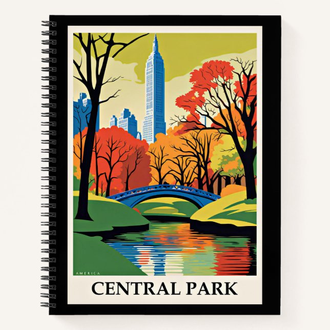 Central Park farbige Abbildung Notizbuch (Vorderseite)