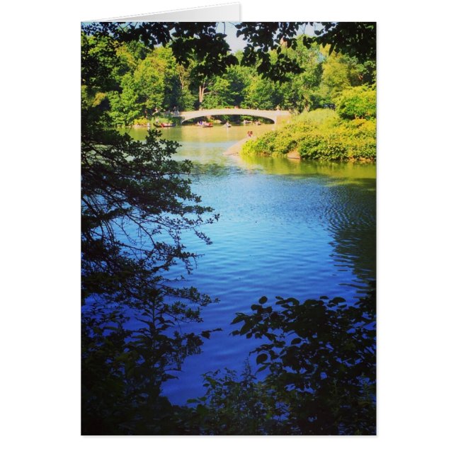 Central Park Lake Bow Bridge NYC New York Foto (Vorne)
