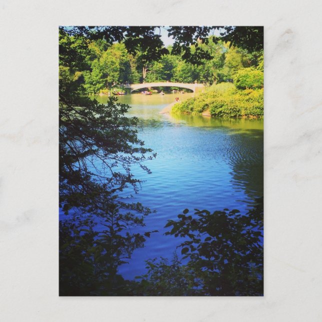 Central Park Lake Bow Bridge NYC New York Postkarte (Vorderseite)