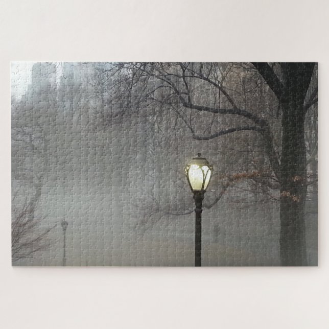 Central Park Lamppost in Winternebel Puzzle (Horizontal)