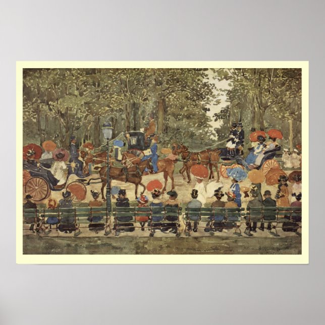 Central Park, New York, 1901 - Cream Border Poster (Vorne)