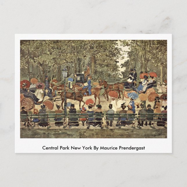 Central Park New York by Maurice Prendergast Postkarte (Vorderseite)
