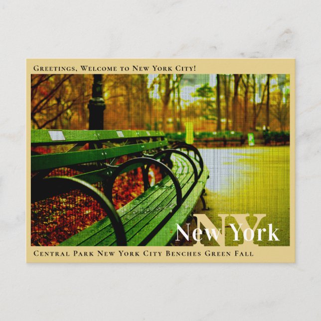 Central Park New York City Banks Green Fall Postkarte (Vorderseite)