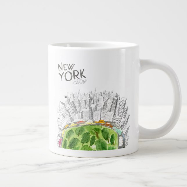 Central Park & New York City Collage Jumbo-Tasse (Rechts)