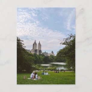 Central Park New York City Skyline & See Szenerie Postkarte