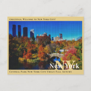 Central Park New York City Urban Herbst Postkarte