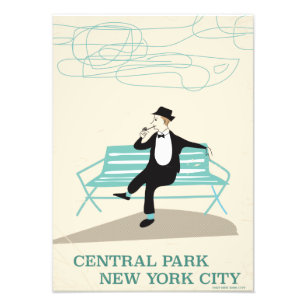 Central Park New York City Vintage-Reiseplakat Fotodruck
