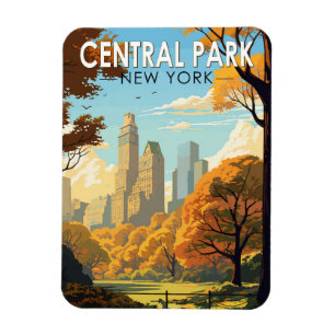 Central Park New York Reise Kunst Vintage Magnet
