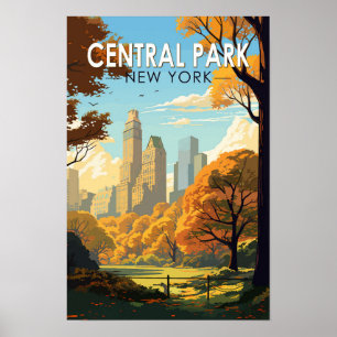 Central Park New York Reise Kunst Vintage Poster