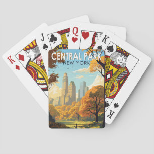 Central Park New York Reise Kunst Vintage Spielkarten