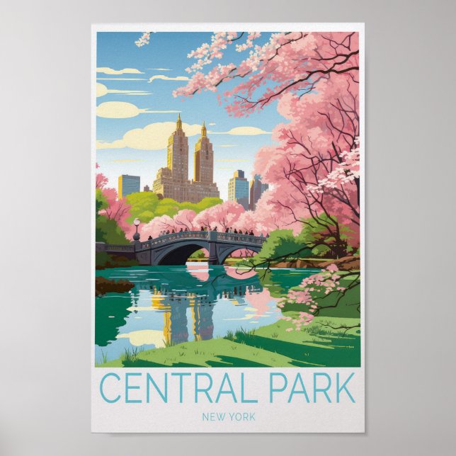 Central Park New York Reiseplakat Poster (Vorne)