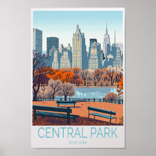Central Park New York Reiseplakat Poster