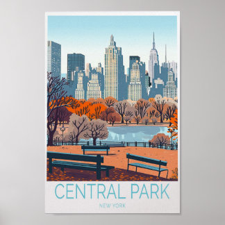Central Park New York Reiseplakat Poster