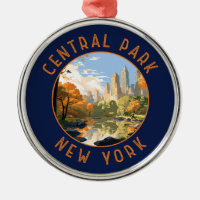 Central Park New York Retro Distressed Circle