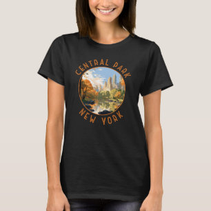Central Park New York Retro Distressed Circle T-Shirt