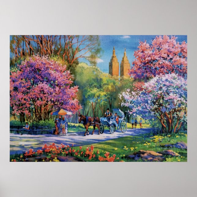 Central Park, New York Watercolor Poster (Vorne)