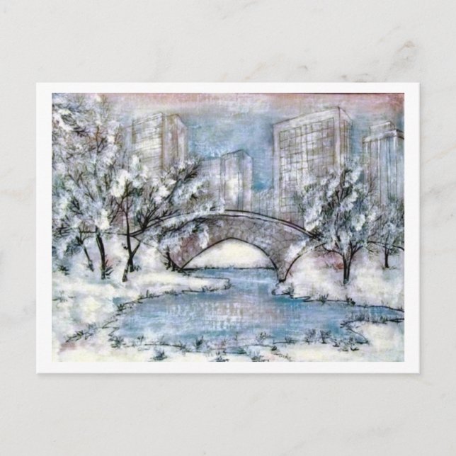 Central Park New York Winter Postkarte (Vorderseite)